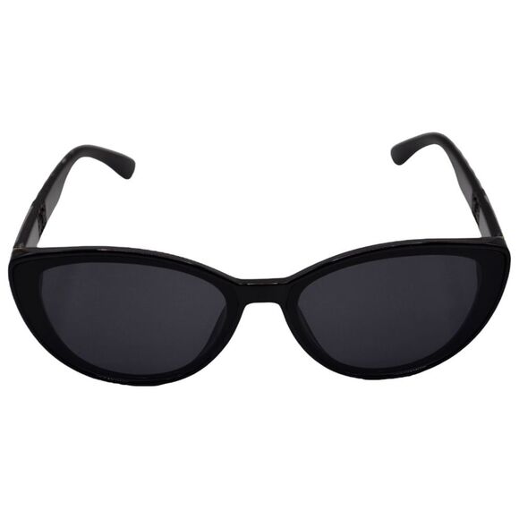 Chanel Women’s Sunglasses | Black Frame w/ Gold Detail | Solid Gray Lens main image 11